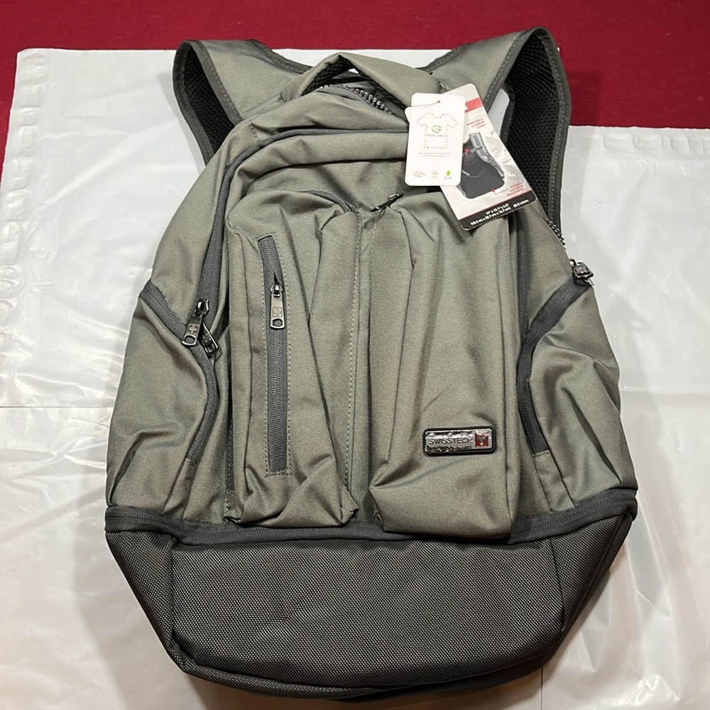 Swisstech GRAY TOBEL multi pockets Backpack bottom shoe pocket heavy duty strong